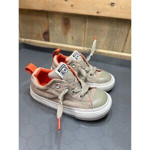 Converse All Star Infant Sneakers Size 6 Khaki & Orange Canvas
